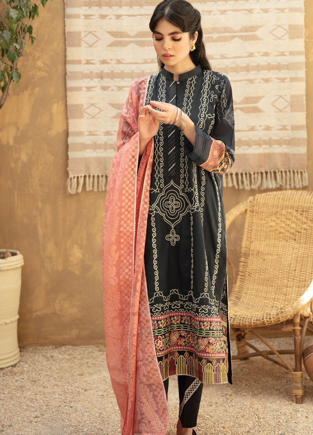 Qline By Qalamkar Embroidered Lawn Suits Unstitched 3 Piece QLM21Q 13 Rozie - Summer Collection