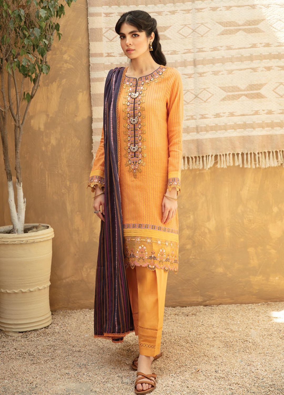 Qline By Qalamkar Embroidered Lawn Suits Unstitched 3 Piece QLM21Q 15 Zainey - Summer Collection