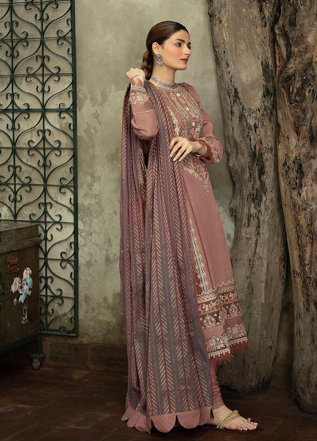 Qalamkar Embroidered Linen Suits Unstitched 3 Piece QLM21LN  NW-01 - Winter Collection