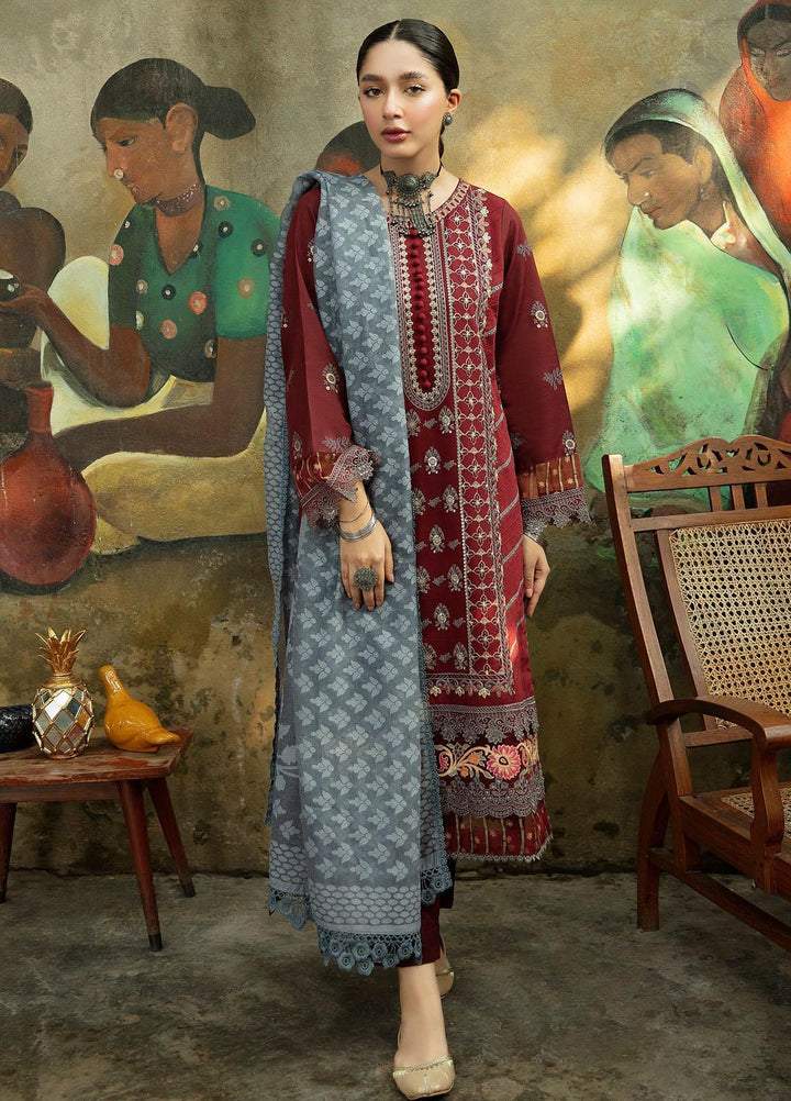 Qalamkar Embroidered Linen Suits Unstitched 3 Piece QLM21LN  NW-02 - Winter Collection