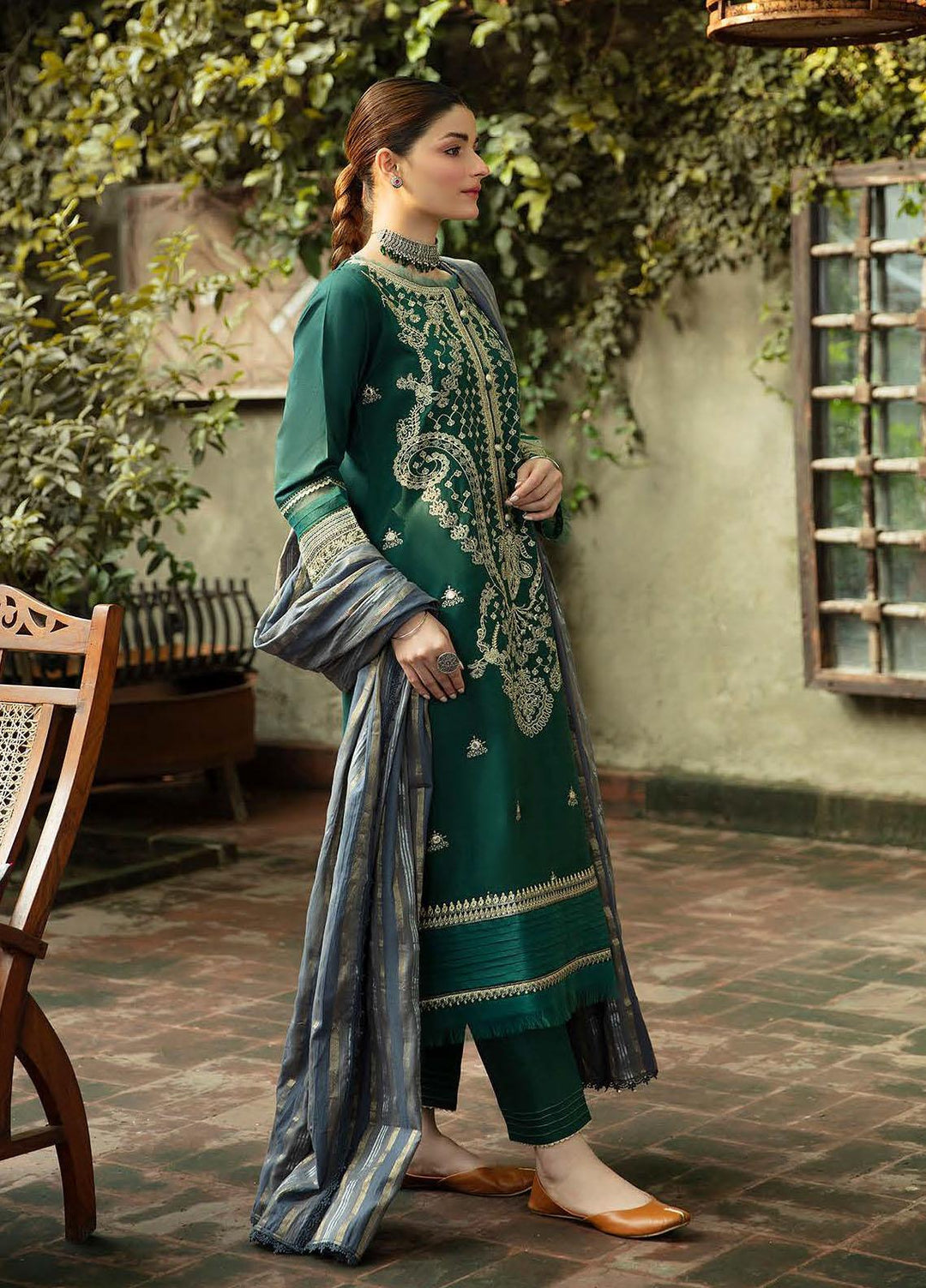 Qalamkar Embroidered Linen Suits Unstitched 3 Piece QLM21LN  NW-04 - Winter Collection