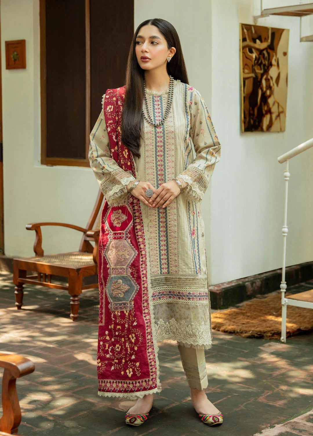 Qalamkar Embroidered Linen Suits Unstitched 3 Piece QLM21LN  NW-05 - Winter Collection