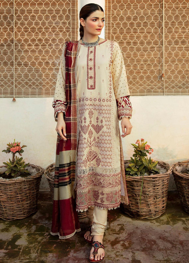 Qalamkar Embroidered Schiffli Suits Unstitched 3 Piece QLM21LN  NW-06 - Winter Collection