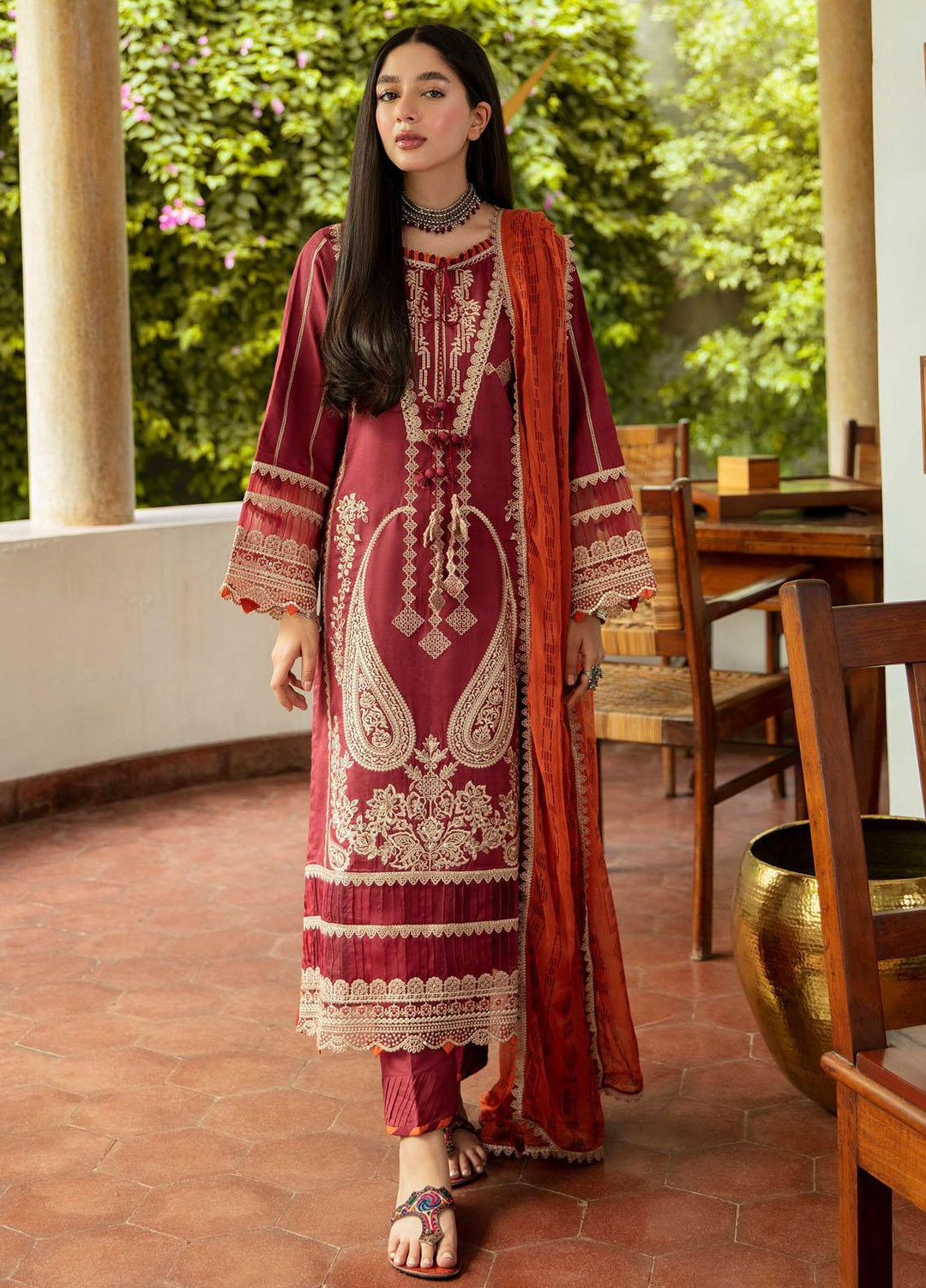Qalamkar Embroidered Organza Suits Unstitched 3 Piece QLM21LN  NW-07 - Winter Collection