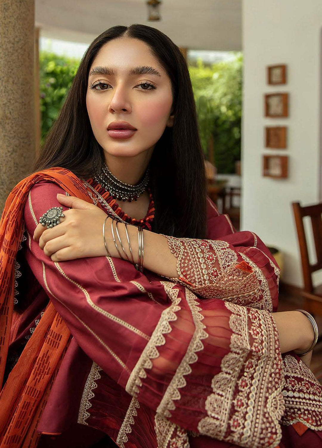 Qalamkar Embroidered Organza Suits Unstitched 3 Piece QLM21LN  NW-07 - Winter Collection