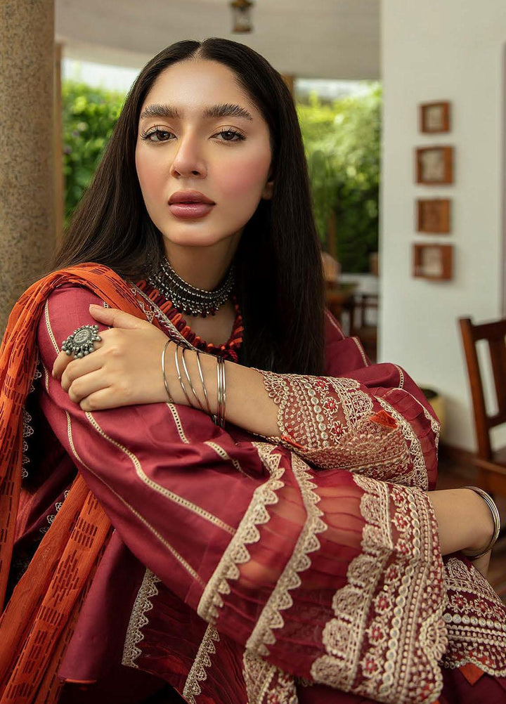 Qalamkar Embroidered Organza Suits Unstitched 3 Piece QLM21LN  NW-07 - Winter Collection
