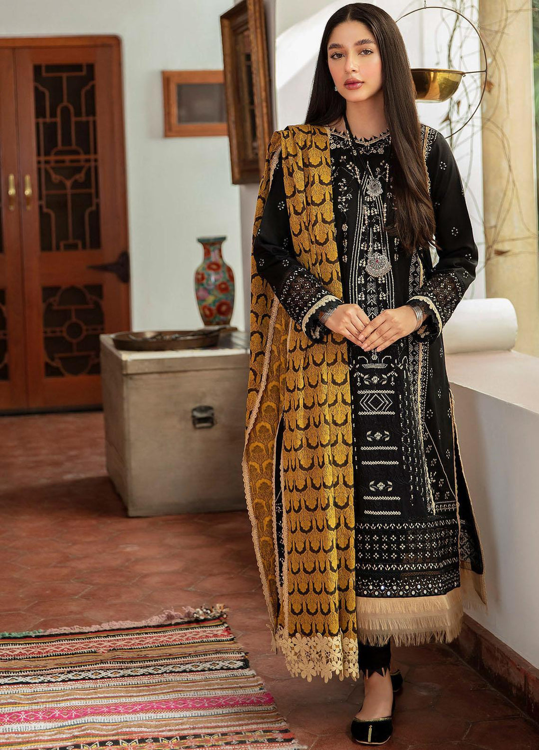 Qalamkar Embroidered Linen Suits Unstitched 3 Piece QLM21LN  NW-10 - Winter Collection