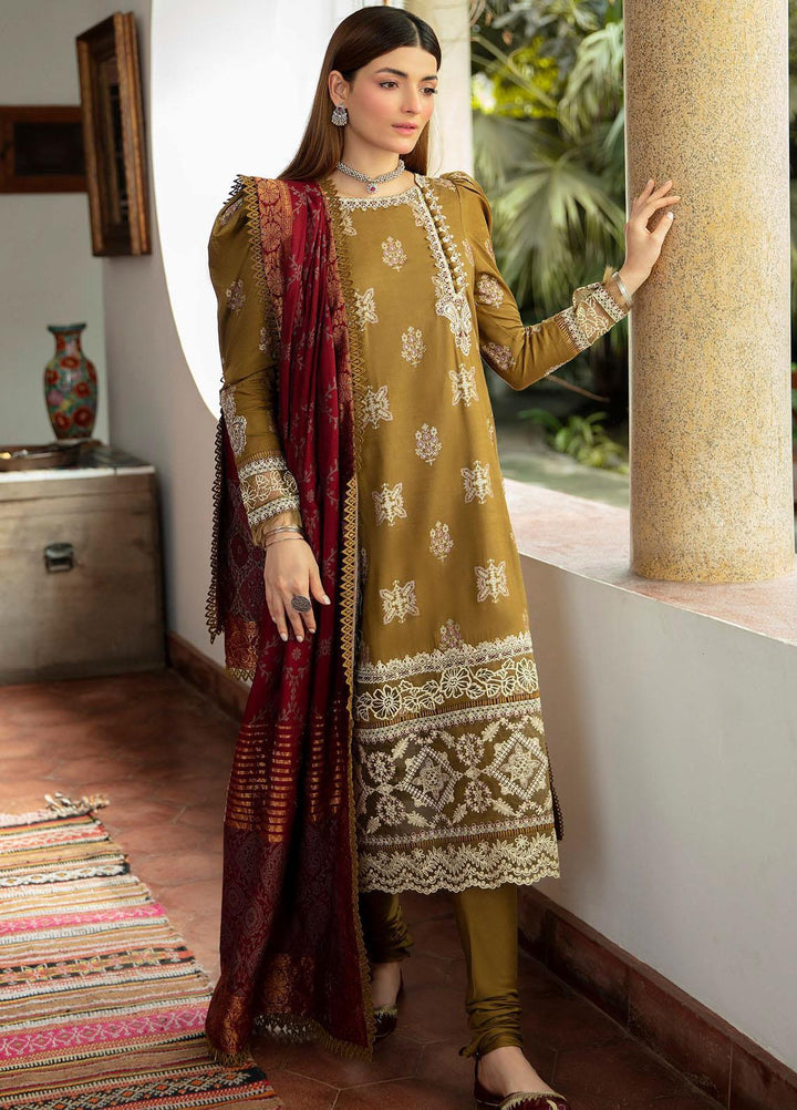 Qalamkar Embroidered Linen Suits Unstitched 3 Piece QLM21LN  NW-11 - Winter Collection