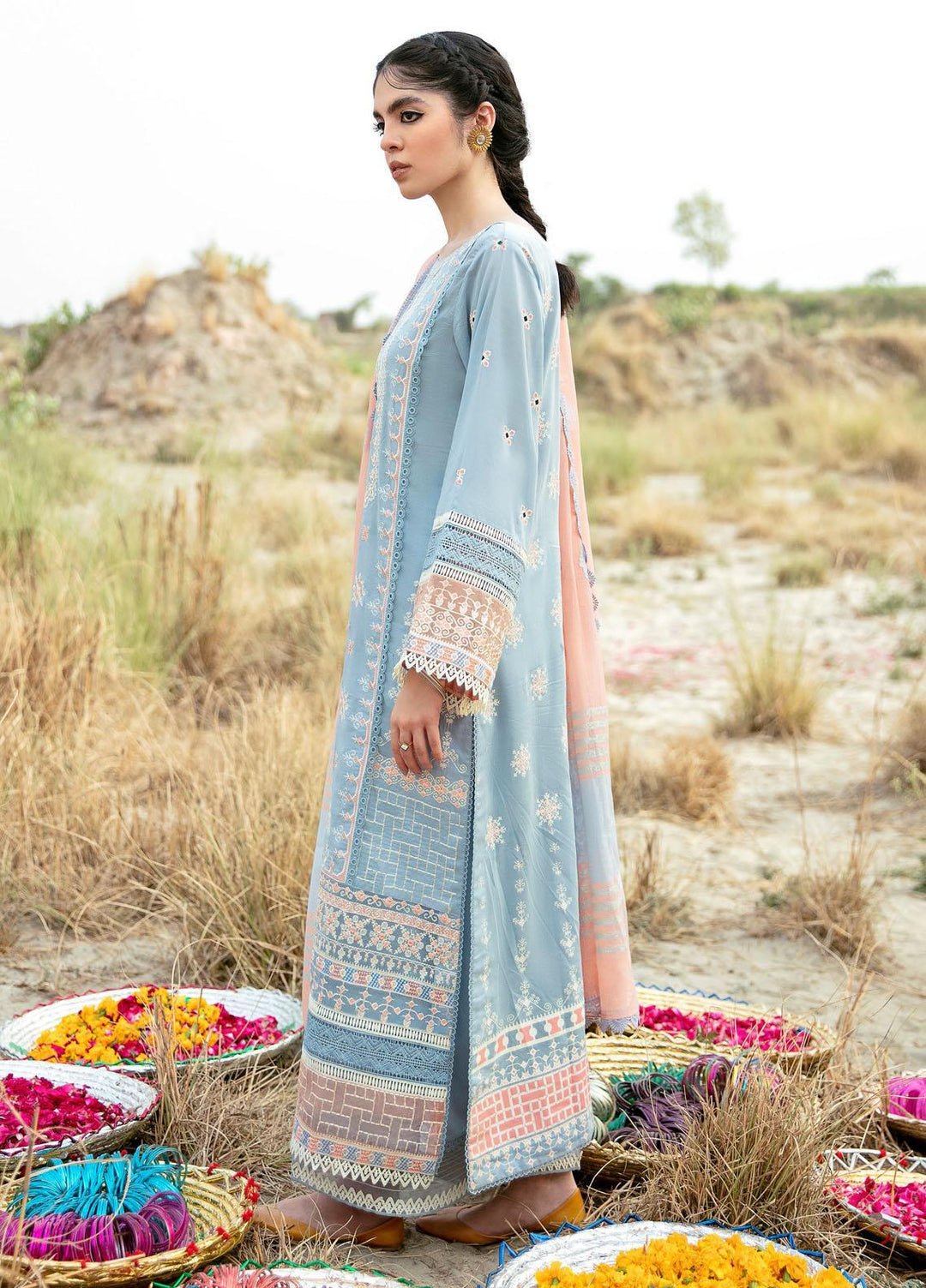 Qalamkar Embroidered Lawn Suits Unstitched 3 Piece QLM21QL EE-03 - Luxury Collection