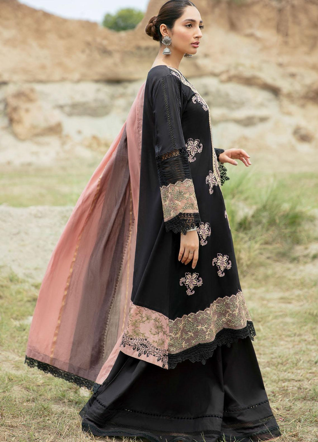 Qalamkar Embroidered Schiffli Suits Unstitched 3 Piece QLM21QL EE-08 - Luxury Collection