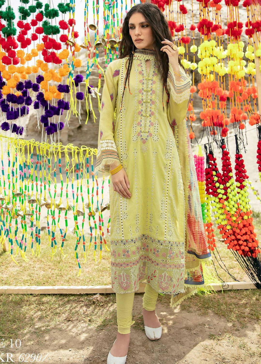 Qalamkar Embroidered Schiffli Suits Unstitched 3 Piece QLM21QL EE-10 - Luxury Collection