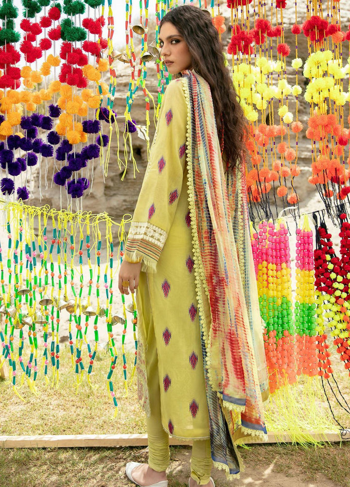 Qalamkar Embroidered Schiffli Suits Unstitched 3 Piece QLM21QL EE-10 - Luxury Collection
