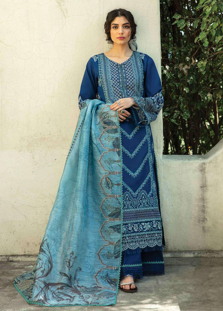 Qline By Qalamkar Embroidered Lawn Suits Unstitched 3 Piece QLM22S QB-03 Ada - Summer Collection