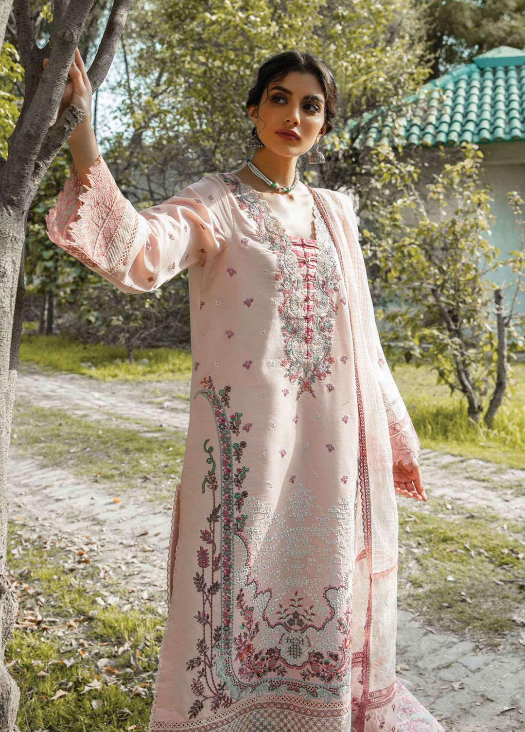 Qline By Qalamkar Embroidered Lawn Suits Unstitched 3 Piece QLM22S QB-09 Eva - Summer Collection