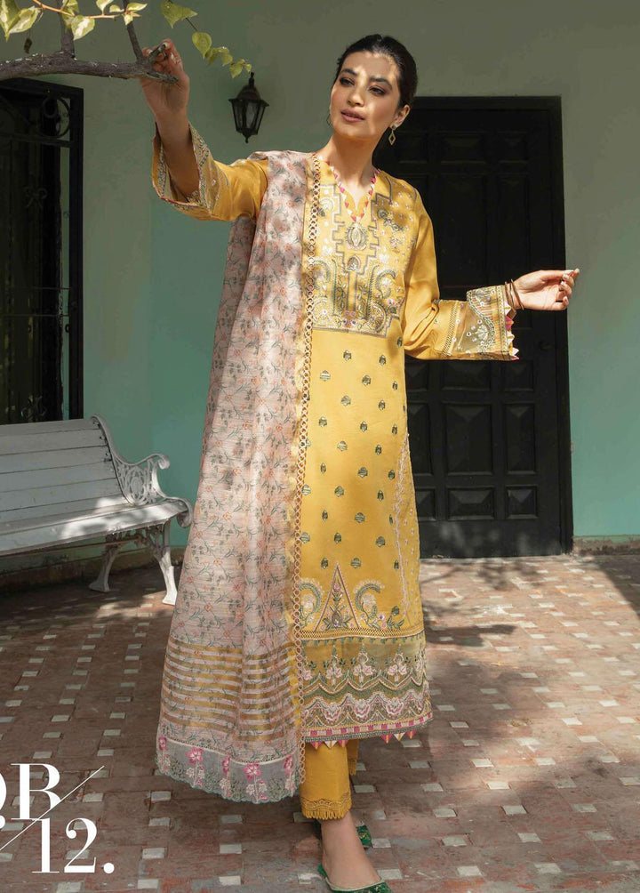 Qline By Qalamkar Embroidered Lawn Suits Unstitched 3 Piece QLM22S QB-12 Reine - Summer Collection