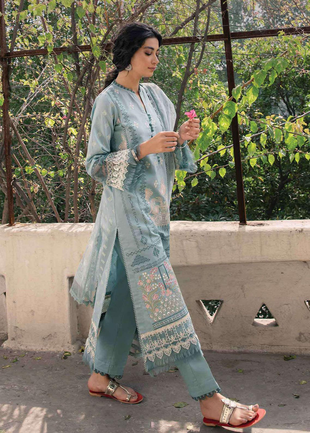 Qline By Qalamkar Embroidered Lawn Suits Unstitched 3 Piece QLM22S QB-13 Serene - Summer Collection