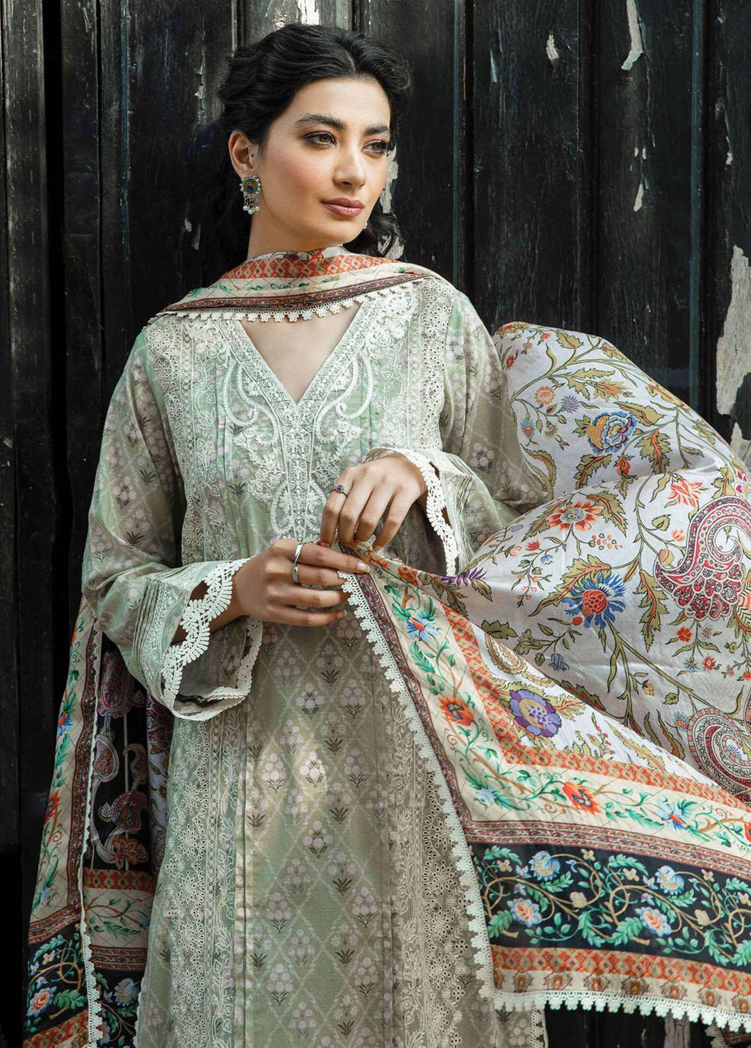 Qline By Qalamkar Embroidered Lawn Suits Unstitched 3 Piece QLM22S QB-15 Defne - Summer Collection