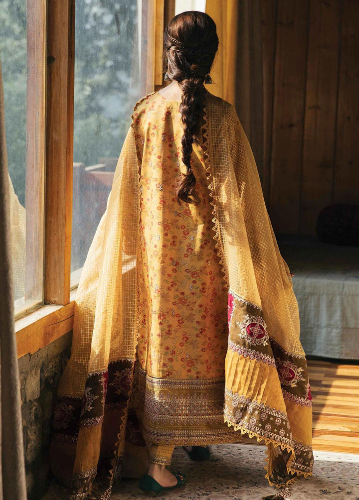 Rahi By Qalamkar Embroidered Lawn Suits Unstitched 3 Piece QLM22R EB-04 Sienna - Luxury Collection