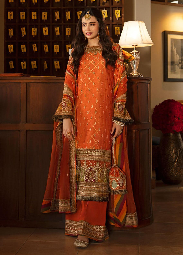 Qalamkar Embroidered Cotton Net Suits Unstitched 3 Piece QLM21SH SM-01 - Formals Collection