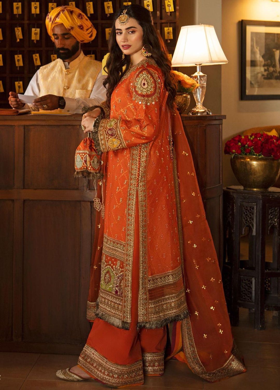 Qalamkar Embroidered Cotton Net Suits Unstitched 3 Piece QLM21SH SM-01 - Formals Collection