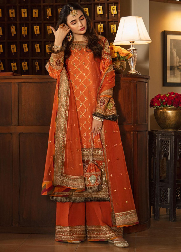 Qalamkar Embroidered Cotton Net Suits Unstitched 3 Piece QLM21SH SM-01 - Formals Collection