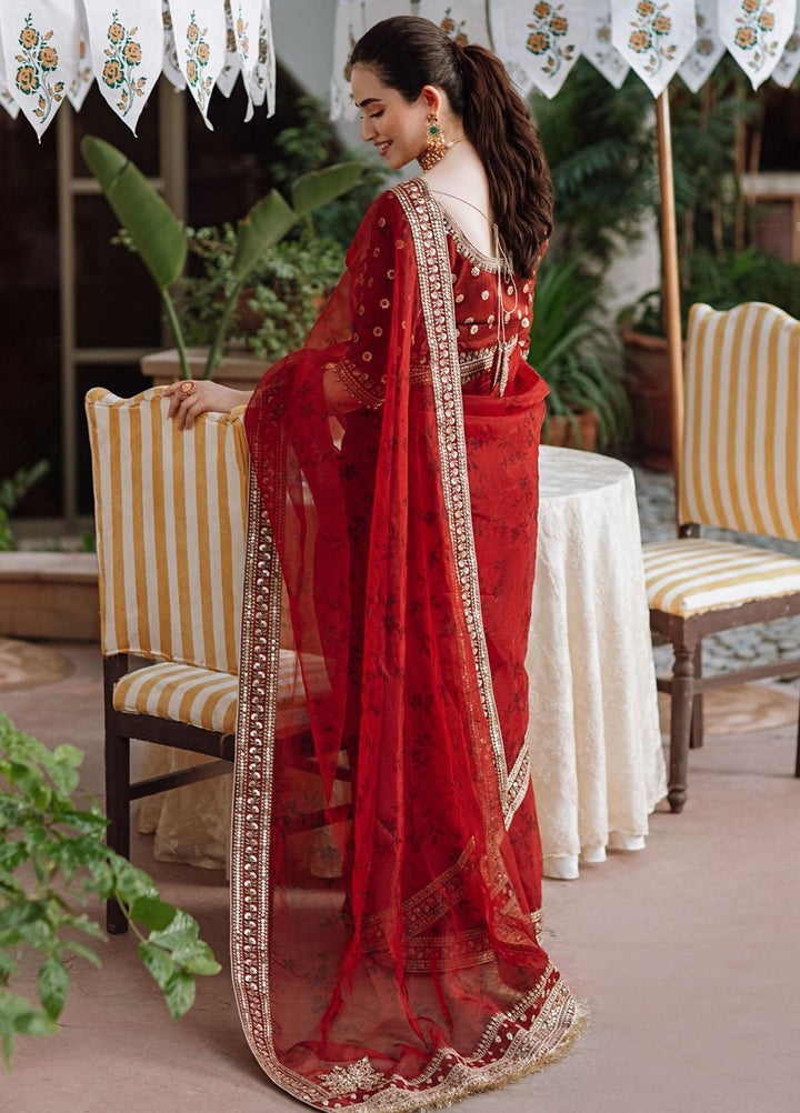 Qalamkar Embroidered Organza  Unstitched Saree QLM21SH SM-06 - Formals Collection