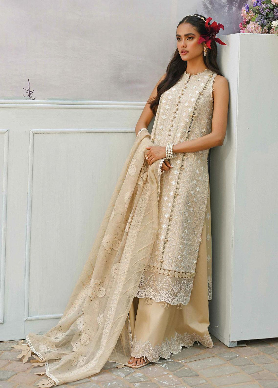 Qalamkar Embroidered Lawn Suits Unstitched 3 Piece QLM23E CF-01 Mira - Eid Collection