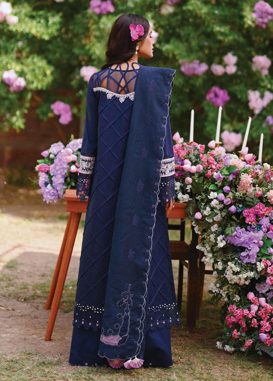 Qalamkar Embroidered Lawn Suits Unstitched 3 Piece QLM23E CF-07 Leah - Eid Collection