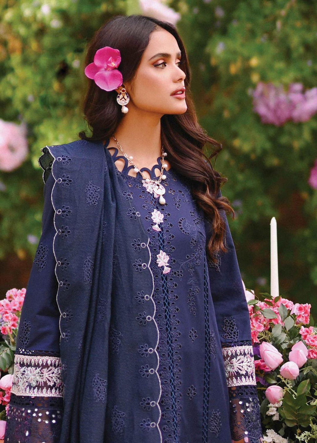 Qalamkar Embroidered Lawn Suits Unstitched 3 Piece QLM23E CF-07 Leah - Eid Collection