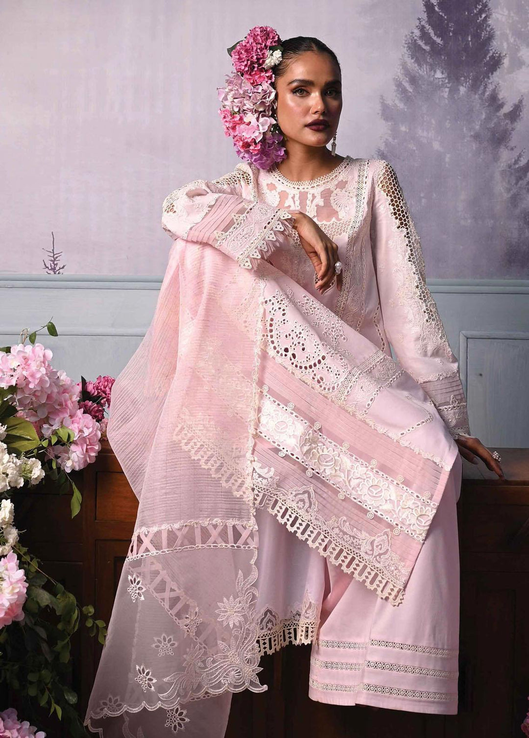 Qalamkar Embroidered Lawn Suits Unstitched 3 Piece QLM23E CF-08 Arzou - Eid Collection