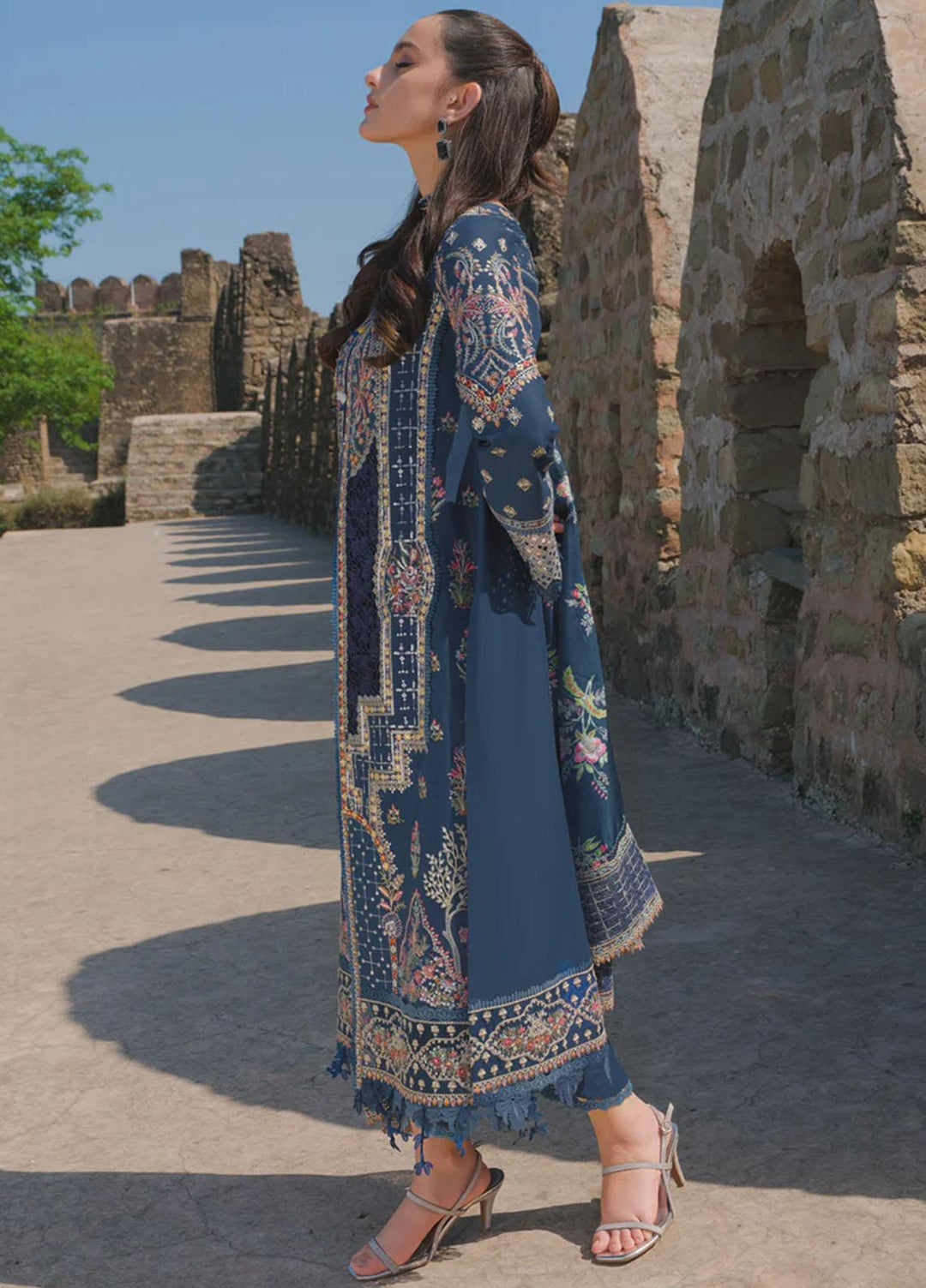 Qalamkar Embroidered Lawn Suits Unstitched 3 Piece QLM23EE BE-01 Natalia - Eid Collection