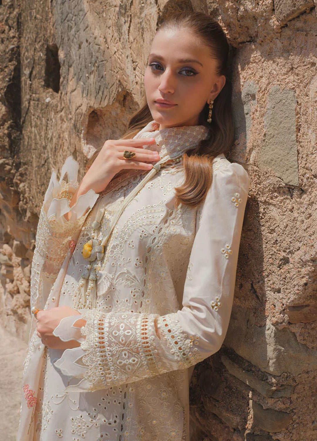 Qalamkar Embroidered Lawn Suits Unstitched 3 Piece QLM23EE BE-04 Laine - Eid Collection