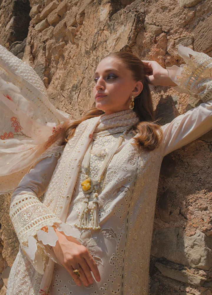 Qalamkar Embroidered Lawn Suits Unstitched 3 Piece QLM23EE BE-04 Laine - Eid Collection