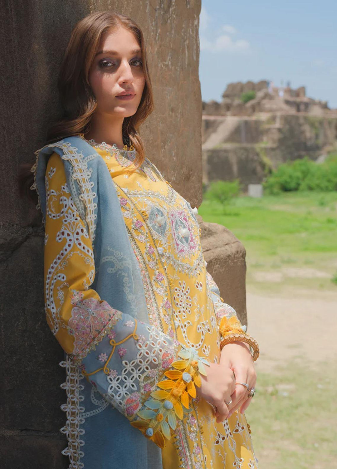 Qalamkar Embroidered Lawn Suits Unstitched 3 Piece QLM23EE BE-05 Asra - Eid Collection