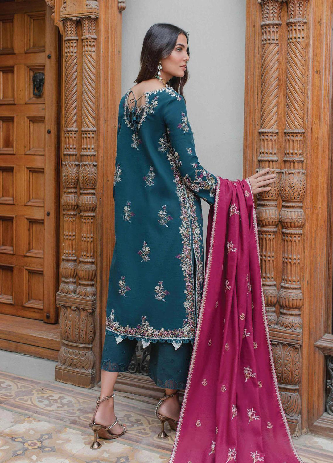 Qalamkar Embroidered Khaddar Suits Unstitched 3 Piece QLM23LW SC-06 Calista - Luxury Winter Collection