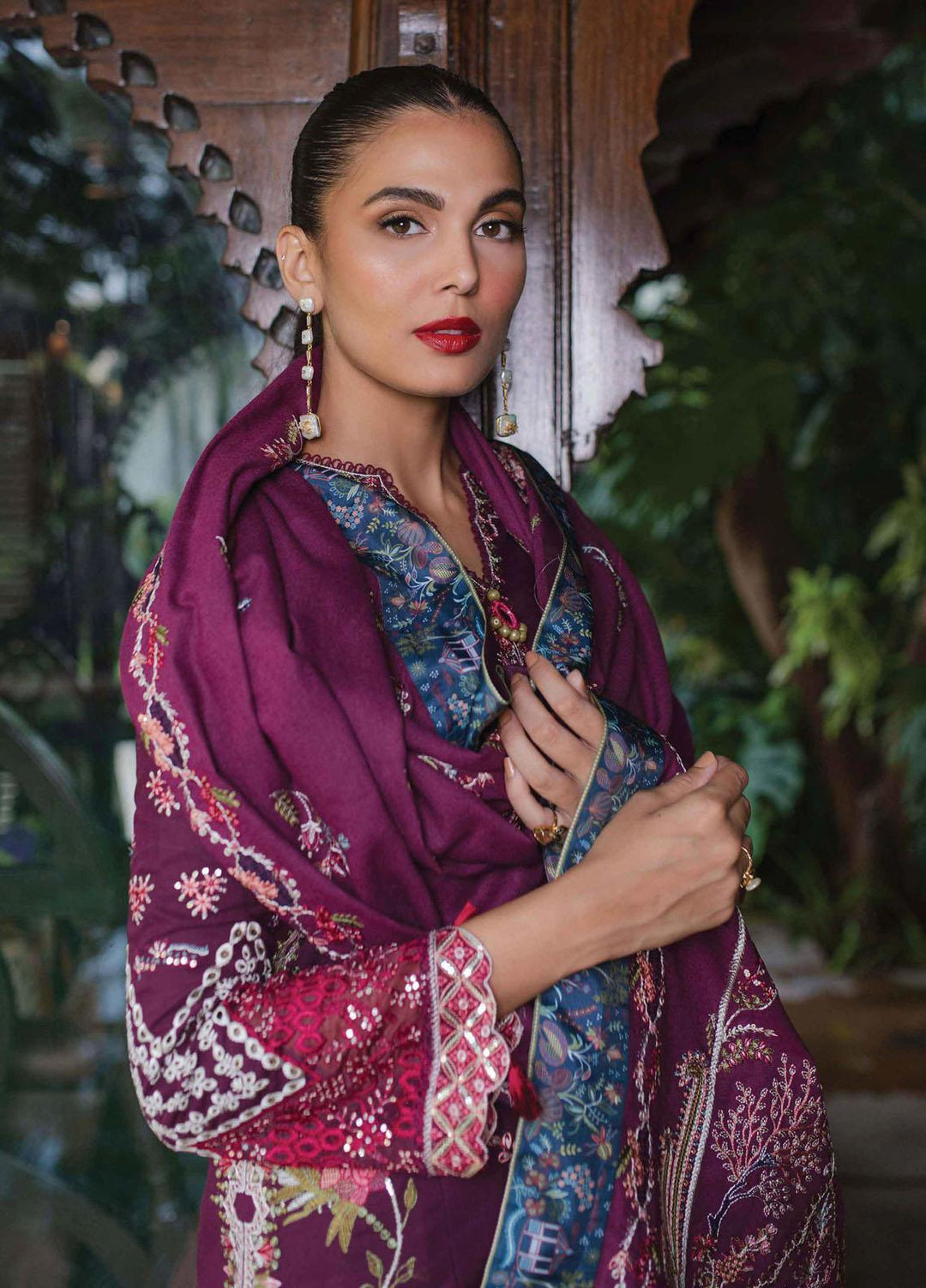 Qalamkar Embroidered Khaddar Suits Unstitched 3 Piece QLM23LW SC-07 Serene - Luxury Winter Collection