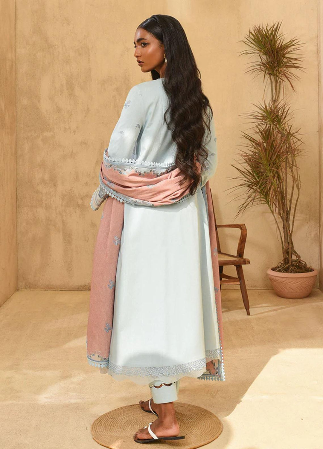 Qalamkar Pret Embroidered Karandi 3 Piece Suit QL22WP KP-03  EVA