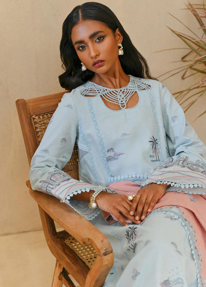 Qalamkar Pret Embroidered Karandi 3 Piece Suit QL22WP KP-03  EVA