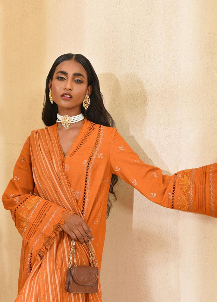 Qalamkar Pret Embroidered Karandi 3 Piece Suit QL22WP KP-04  AMELIA