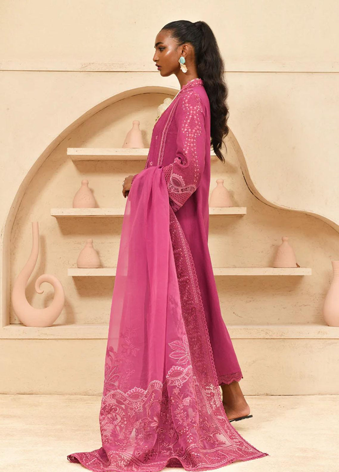 Qalamkar Pret Embroidered Karandi 3 Piece Suit QL22WP KP-05  ZORA