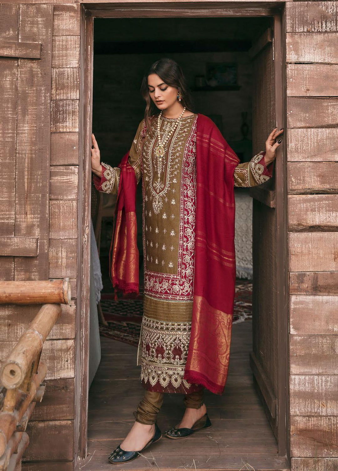 Qalamkar Embroidered Raw Silk Suits Unstitched 3 Piece QLM21WS KK-08 - Winter Collection