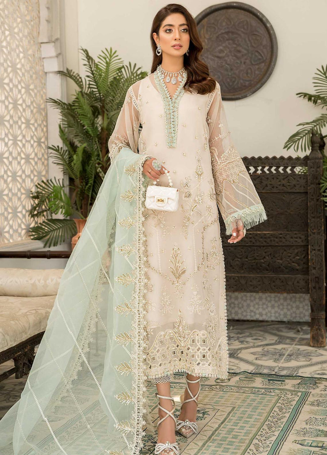 Suveez Luxury Pret  Organza 4 Piece Suit SZ22PQ NOORAH