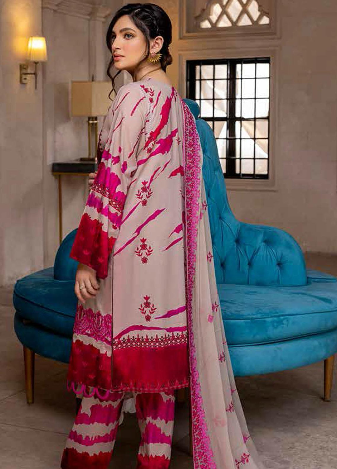 Qaus By Charizma Embroidered Lawn Suits Unstitched 3 Piece CRZ22-Q2 QEE-08 - Festive Collection