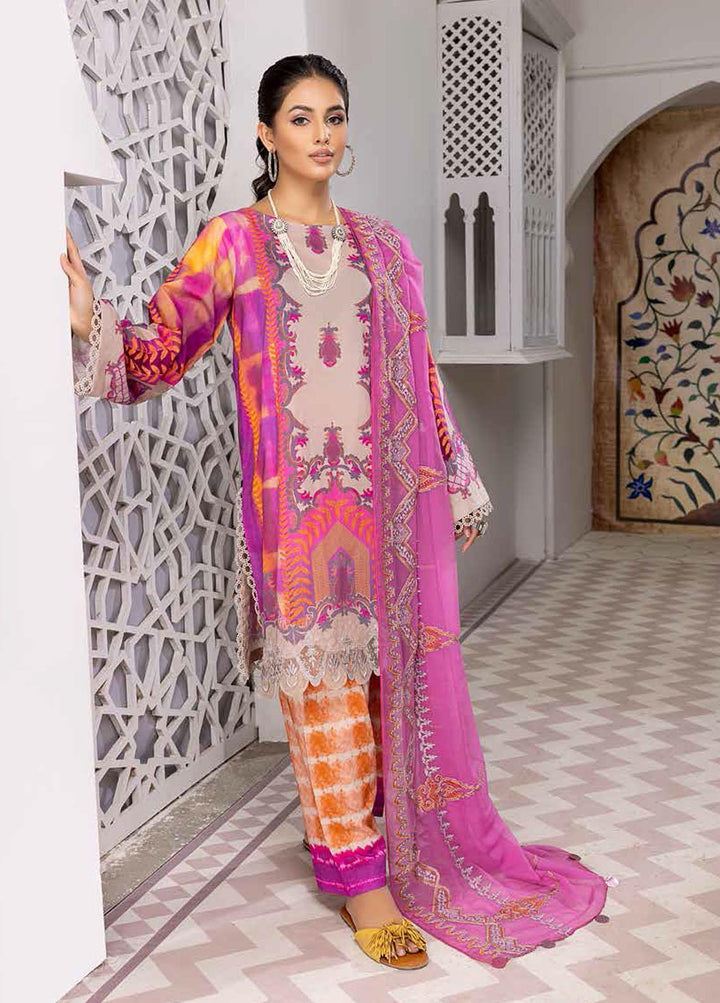 Qaus By Charizma Embroidered Lawn Suits Unstitched 3 Piece CRZ22-Q2 QEE-13 - Festive Collection