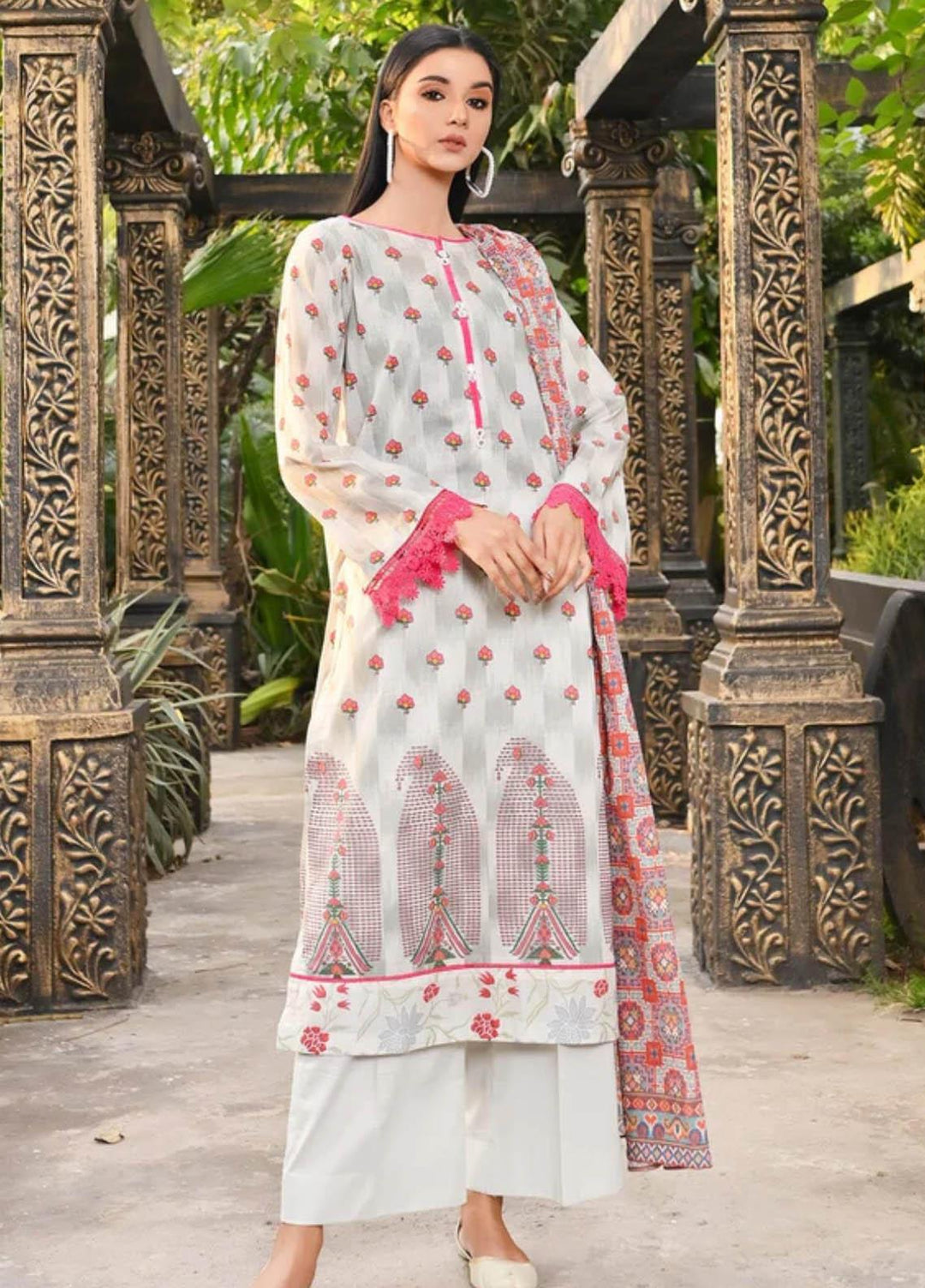 Qaus-e-Qazah By Khas Printed Lawn Suits Unstitched 3 Piece KHS23QQ RK-003 - Summer Collection