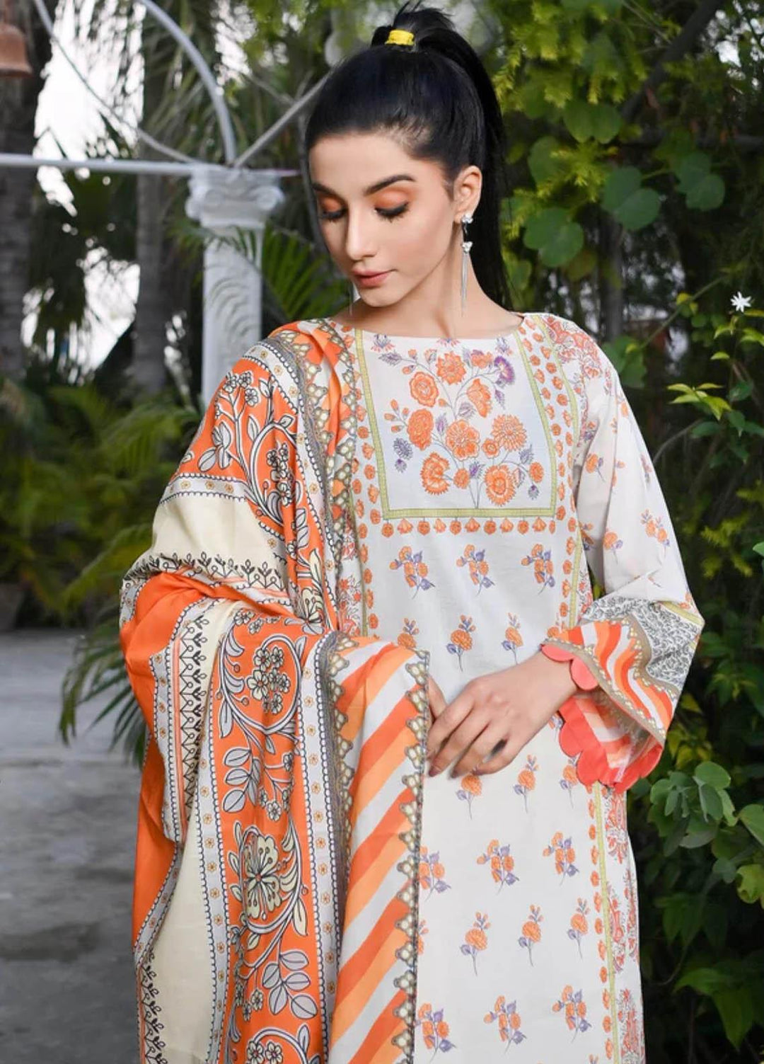 Qaus-e-Qazah By Khas Printed Lawn Suits Unstitched 3 Piece KHS23QQ RK-008 - Summer Collection