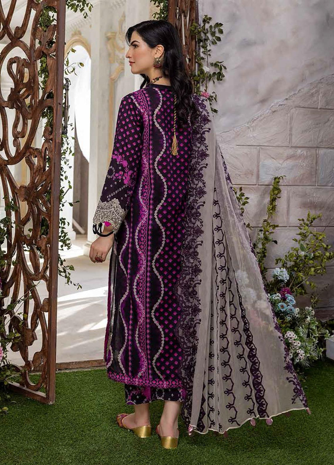 Qaus Embroidered Lawn Suits Unstitched 3 Piece QAS22-E2 QEE-01/A - Eid Collection