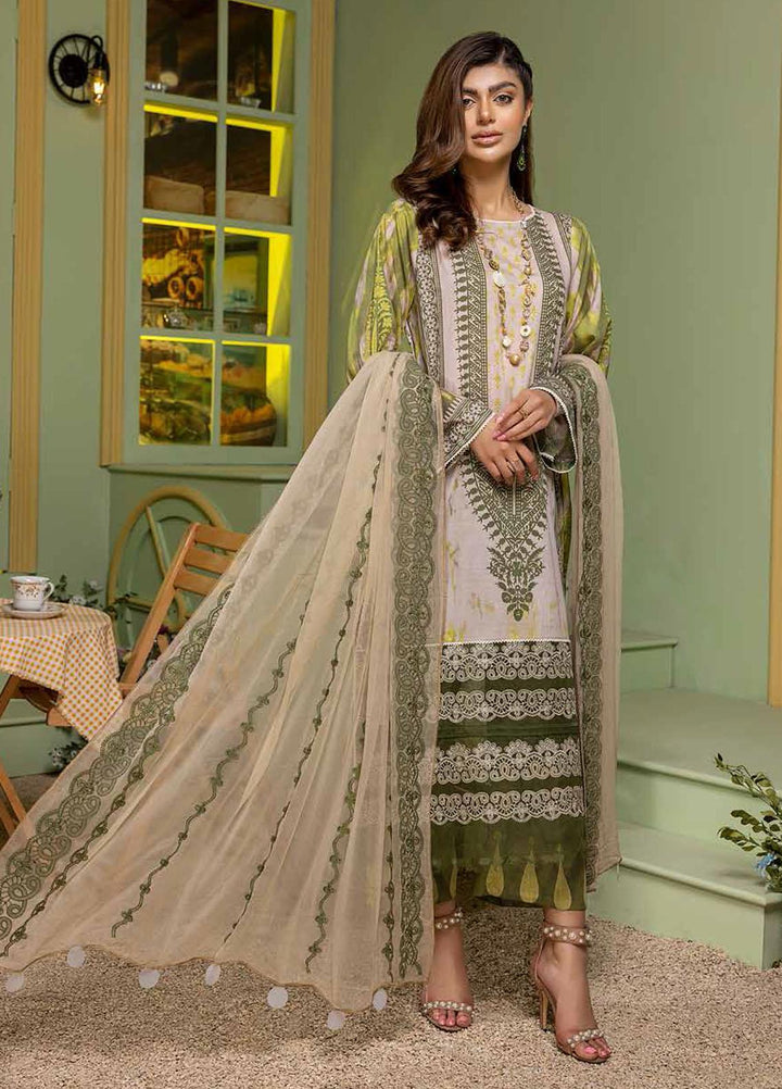 Qaus Embroidered Lawn Suits Unstitched 3 Piece QAS22-E2 QEE-02 - Eid Collection