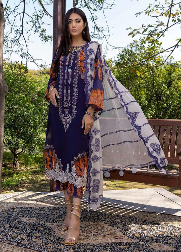 Qaus Embroidered Lawn Suits Unstitched 3 Piece QAS22-E2 QEE-04/A - Eid Collection