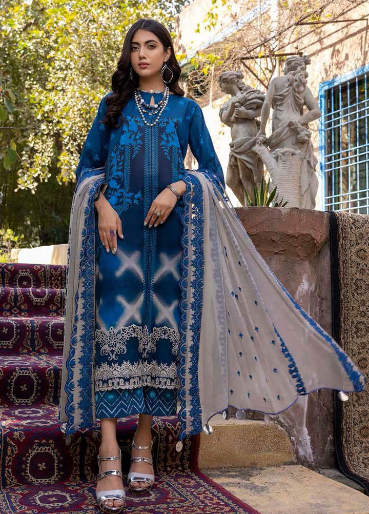 Qaus Embroidered Lawn Suits Unstitched 3 Piece QAS22-E2 QEE-06/A - Eid Collection